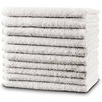Twinzen - 10 x Pequeñas Toallas de Mano 30x50 cm. Blanco. Toallas de Baño para Mano, Esponja, Set de Baño, Juego de Toallas de Mano, pequeñas Toallas de Mano para el Lavabo