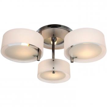 Lámpara de Techo HOMCOM 3 Focos E27 40W Cromo Acrílico Luz Cálida Ø64xH20cm