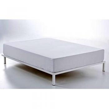 ESTELA - Sábana Bajera Ajustable Color Blanco - Alto Especial 35 cm - Largo Especial 210 cm - 100% algodón - Cama de 105 cm.