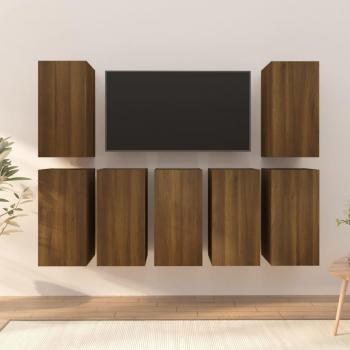 Muebles de TV 7 piezas Roble Marrón 30,5x30x60cm madera multicapa