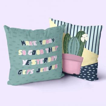 Pack de 2 Fundas de cojín decorativo 50x50 cm Aware - Multicolor