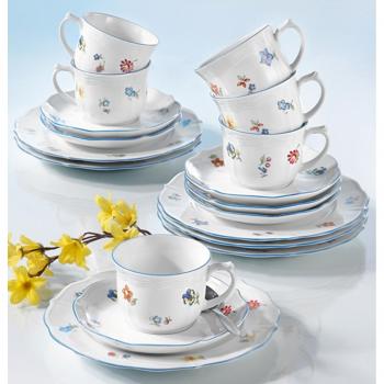 Juego de Café Seltmann Weiden Sonate Nostalgie 18 Piezas para 6 Personas, Porcelana Multicolor con Decoración Floral