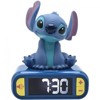 Despertador digital con luz de noche 3D Disney Stitch Lexibook