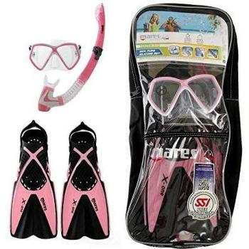 Mares X-One - Juego de máscara de Buceo Pirata para niña, niña, Color Rosa, tamaño Small