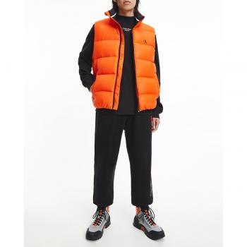 Pantalón Deportivo Holgado para Hombre Calvin Klein Jeans Color Block Negro y Naranja