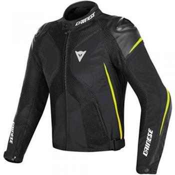 Dainese 1654592_N49_52 Chaqueta para moto, Negro/Fluo Amarillo, 52