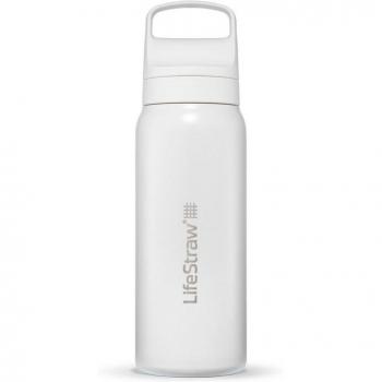 LifeStraw Go Polar White Stainless Steel Water Bottle with 2-Stage Filter, 650 ml