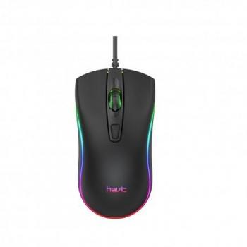 Ratón Gaming USB 2.0 Havit MS72 con Luz RGB y DPI Ajustable (800-1200) - Negro