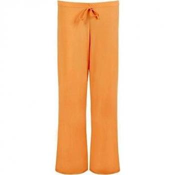 WearAll - Mujeres Tallas Grandes Baggy Abocardada Pantalones Anchos de la Pierna Palazzo - Melocotón - 50-52