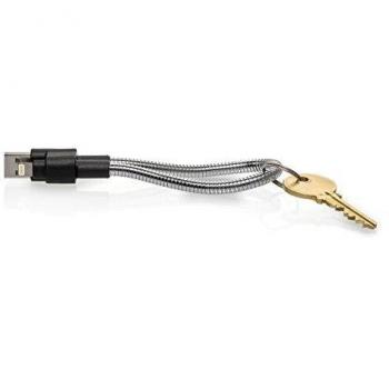 USB fusible de pollo Titan Loop / relámpago para el iPhone 6/6 más / 5S / 5C / 5 / iPad Aire Plata