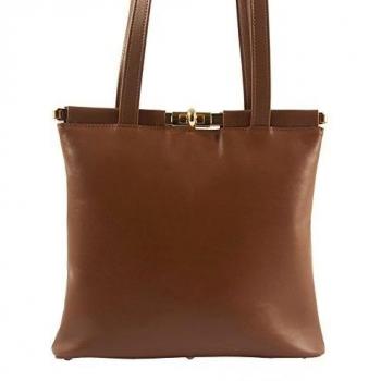 Bolso de bandolera, Tina beige, piel genuina, Tamaño en cm: 27 l x 25 h x 8 p