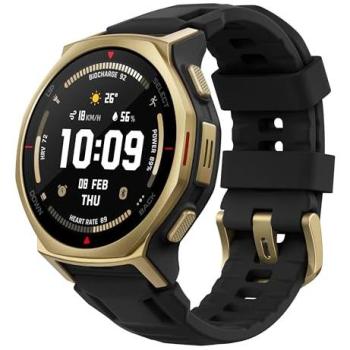Smartwatch Amazfit T-Rex 3 Pro 44mm AMOLED Oro Negro GPS Resistente al Agua 10ATM SpO2 Pulsómetro