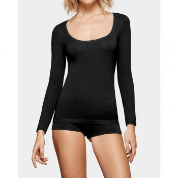 Camiseta interior termorreguladora de mujer de manga larga con escote barco
