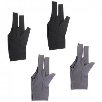 Gazechimp 4 Pedazos de Profesional Billar Mano Izquierda Tres Dedo Guante Negro Y Gris