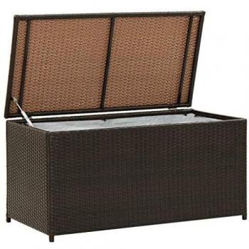 vidaXL Garden Storage Box Poly Rattan 100x50x50 cm Brown