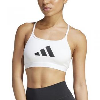 Adidas Aeroreact Big Logo Graphic Women's Fitness Sports Bra White