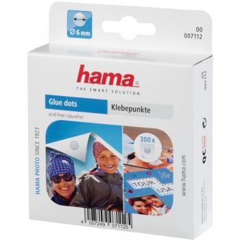 Puntos Adhesivos para Fotos Hama, 6 mm, 300 Unidades, Transparentes