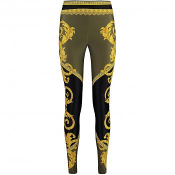 Versace Women's Printed Leggings in Green | Size 42 | 10039001A11741 Color 5BC60