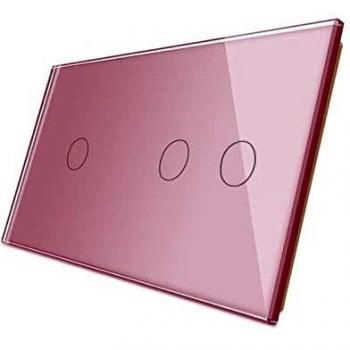 Frontal 2x cristal rosa, 3 botones