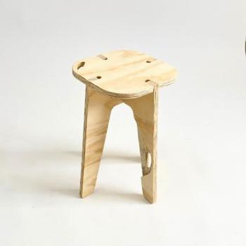Taburete Plegable de Madera Contrachapada Portitxol (47x40x30 cm)