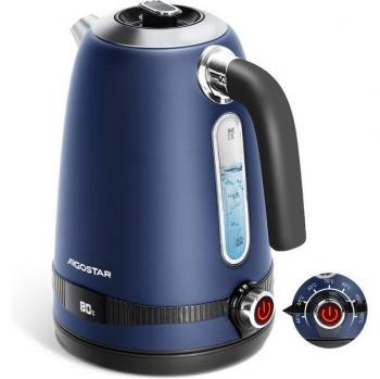 Hervidor de Agua Aigostar Lori, Acero Inoxidable, 1.7L, 2200W, Temperatura Ajustable 40-100°C, Función Mantener Temperatura y Pantalla LED