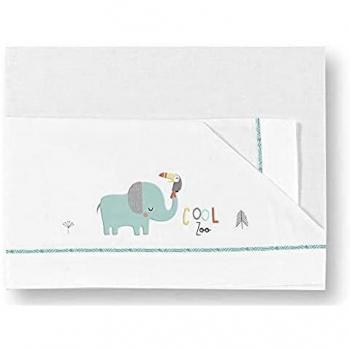 Sábanas Maxicuna Cool Zoo 100% Algodón Bimbi Pirulos - Incluye 3 piezas, medidas para maxi 80x140 cm, diseño Cool Zoo