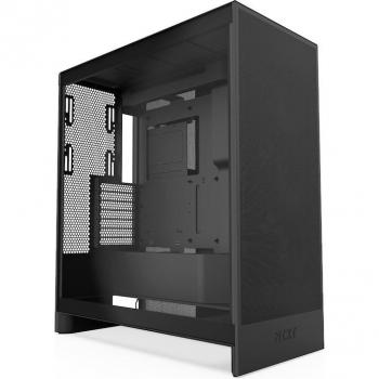 NZXT H7 Flow Torre ATX (2024) All Black Vidro Temperado, Semitorre ATX con diseño de flujo de aire optimizado, admite hasta 3 ventiladores inferiores de 120 mm, incluye 3 ventiladores