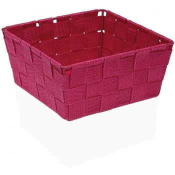 Versa Cesta Cuadrada Lover Fucsia Textil 19 x 9 x 19 cm