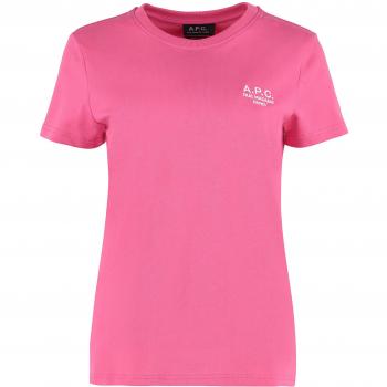 A.P.C. Women's New Denise Cotton Crew-Neck T-Shirt in Fuchsia | Size XS