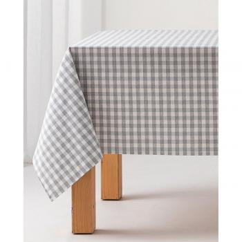 Mantel antimanchas cuadros vichy gris claro