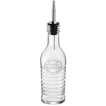 Aceitera Vinagrera Bormioli Rocco Officina 1825 - Cristal - 268 ml - Pack de 2 - con tapón dosificador de Acero Inoxidable