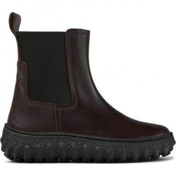 Camper Ground Women's Dark Brown Leather Ankle Boots
