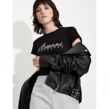 Armani Exchange Camiseta Manga Corta Mujer Negro