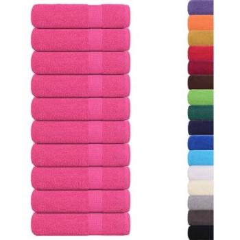 Toallas de Baño Rosa 10 Piezas 100x150 cm 360 g/m² 100% Algodón