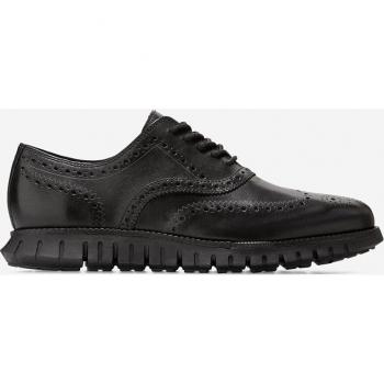 Cole Haan Men's Zerøgrand Remastered Wingtip Oxford Shoes - Black Leather with Laser-etched Details