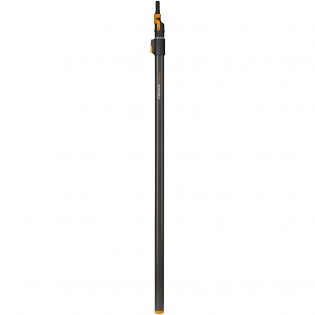 Fiskars QuikFit Mango Telescópico Ajustable de 1,4 a 2,4 m para Herramientas, Aluminio Resistente, Color Negro/Naranja, Modelo 1000666