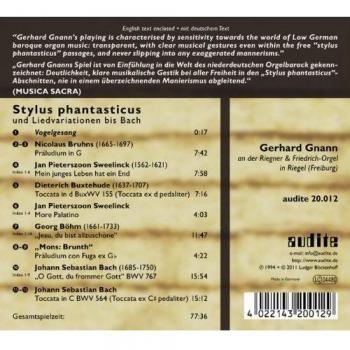 Stylus Phantasticus. Musique pour orgue de l'Allemagne du Nord. Gnann.