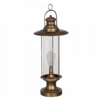Lámpara de mesa dorada de cristal y hierro, 40 W, dimensiones 27 x 27 x 58 cm