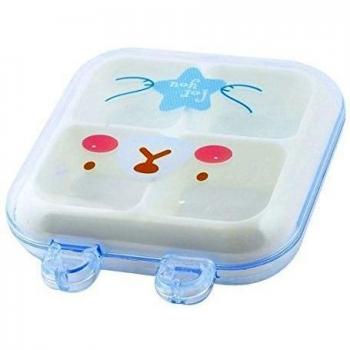 Sourcingmap-Patrón de oso 4ranuras caja de almacenamiento Contenedor Organizador Azul Claro