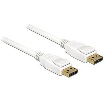 Cable DisplayPort 1.2 DeLOCK 5m, Conectores Macho a Macho, Resolución 4K@60Hz, Color Blanco