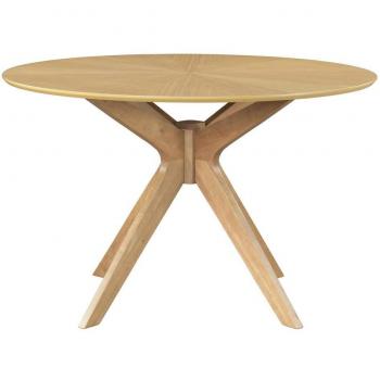 Mesa de comedor redonda DIELLI en roble 120 cm