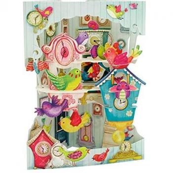 Santoro 3D Swing Card – Pájaros y relojes