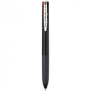 Bolígrafo Pilot Super Grip G Retráctil 4 Colores (Negro, Azul, Verde, Rojo) Sujeción de Caucho Tinta Base de Aceite Cuerpo Color Negro -