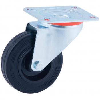 Rueda Giratoria de Goma Negra 100mm con Soporte Modelo CR29469 15022 AFO