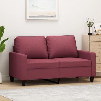 Sofá de 2 plazas de vino tinto 120 cm en tela Vidaxl