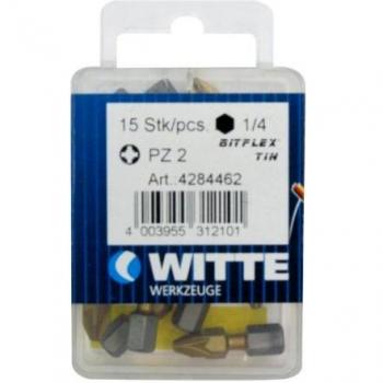 Witte 428446 - Puntas en cajita de plástico, largo 25 mm, tipo: PZ 2 BITFLEX TIN