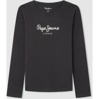 Camiseta de niña manga larga Pepe Jeans con logo glitter