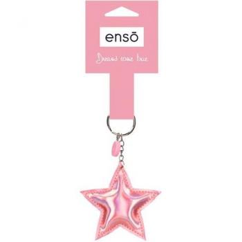 Llavero estrella rosa metalizado