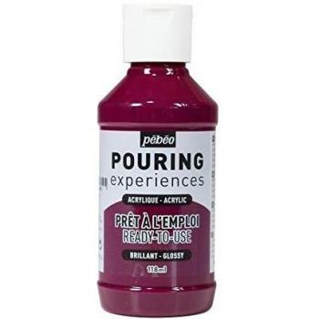 Pintura Acrílica Pouring Pébéo 118 ml - Magenta Oscuro - Brillante y Lista para Usar