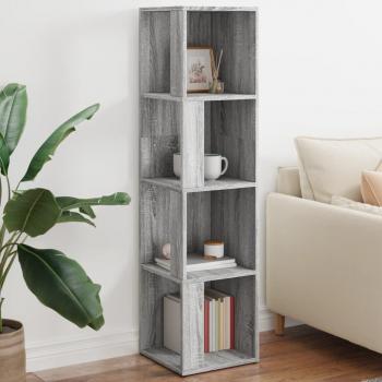 Estantería de esquina Sonoma gris 33x33x132 cm madera multicapa
